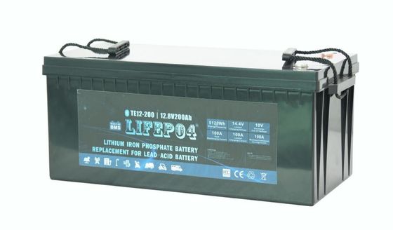 보조 전력을 위한 ABS 12V 200AH 가지고 다닐 수 있는 Lifepo4 배터리
